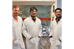 Image Co-first authors of the study standing together from right to left: Motiar Rahaman, Kar and lead author Erwin Reisner.